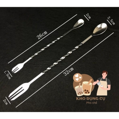 Muỗng/Thìa pha chế bar spoon 26cm hoặc 32cm (thìa bar, muỗng khuấy, thìa khuấy)