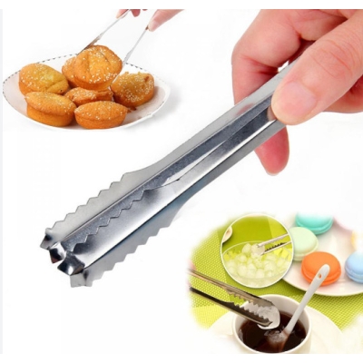 Kẹp gắp inox gắp đá, topping, thức ăn