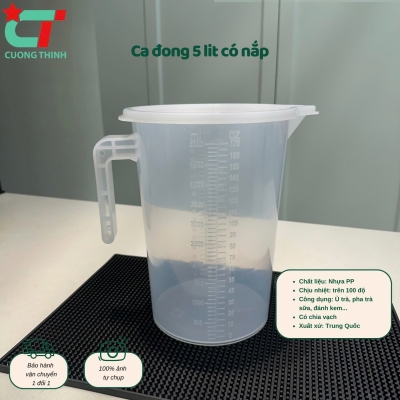 Ca đong định lượng dung tích 5 lít  có  nắp
