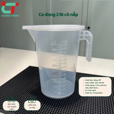Ca đong định lượng dung tích 2 lít  có  nắp
